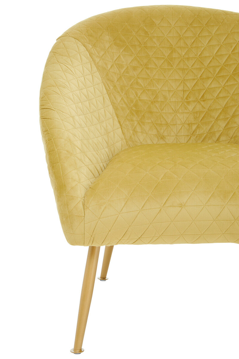 Tania Gold Velvet Occasional Chair with Curved Back