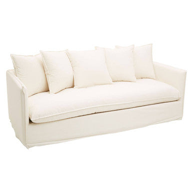 Antibes Cream Linen 3 Seater Sofa with Linear Detail
