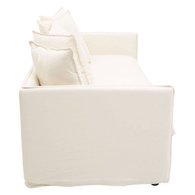 Antibes Cream Linen 3 Seater Sofa with Linear Detail