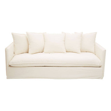 Antibes Cream Linen 3 Seater Sofa with Linear Detail