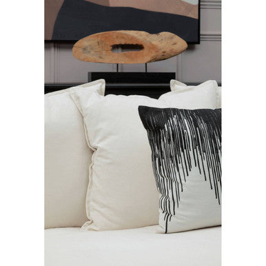 Antibes Cream Linen 3 Seater Sofa with Linear Detail