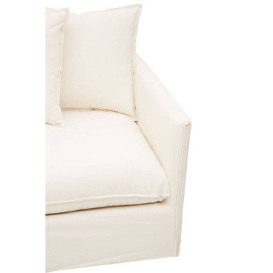 Antibes Cream Linen 3 Seater Sofa with Linear Detail