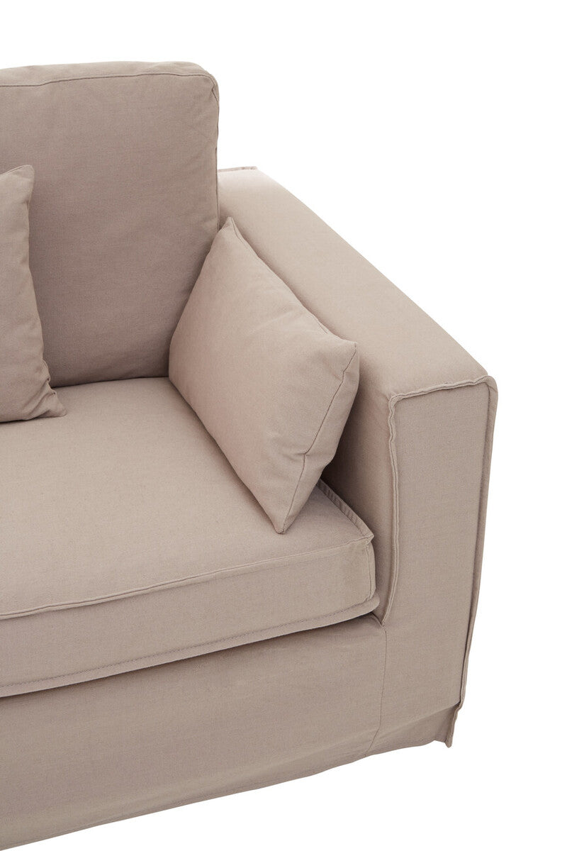 3 Seater Grey Fabric Sofa, Menton
