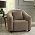 Fifi Light Grey Cotton Velvet Chair with Quilted Back