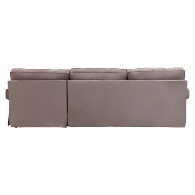 3 Seater Mink Velvet Right Chaise Sofa, Ralph