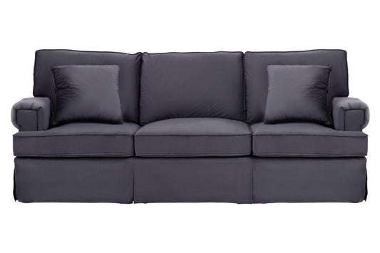 3 Seater Black Velvet Sofa, Ralph