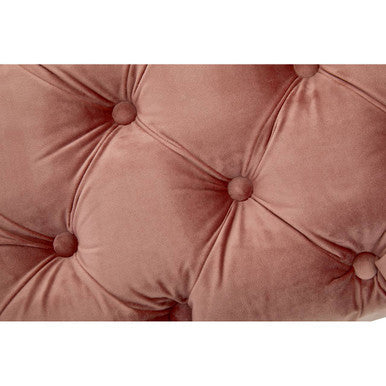 Tamra Dusty Pink Velvet Bench with Button Tufting