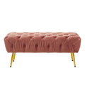 Tamra Dusty Pink Velvet Bench with Button Tufting