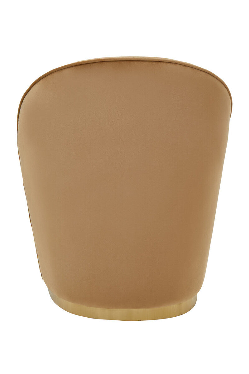 Tamra Beige Velvet Chair with Gold Finish Base