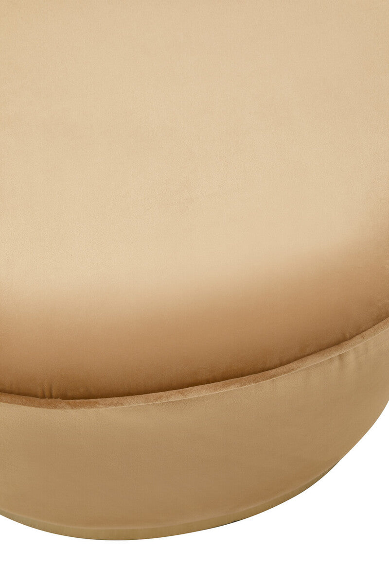 Tamra Beige Velvet Chair with Gold Finish Base