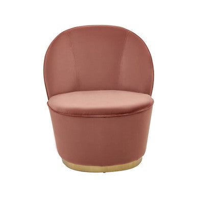 Tamra Dusty Pink Velvet Chair with Gold Finish Base
