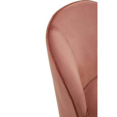 Tamra Dusty Pink Velvet Chair with Gold Finish Base
