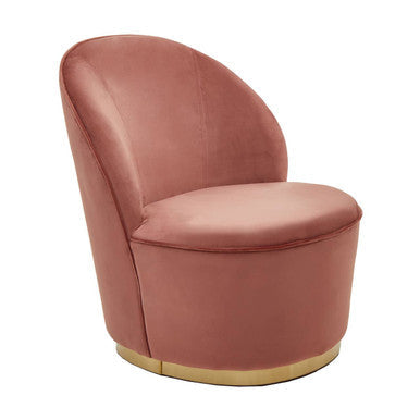 Tamra Dusty Pink Velvet Chair with Gold Finish Base