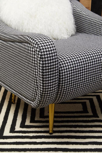 Holli Black And White Houndstooth Pattern Armchair