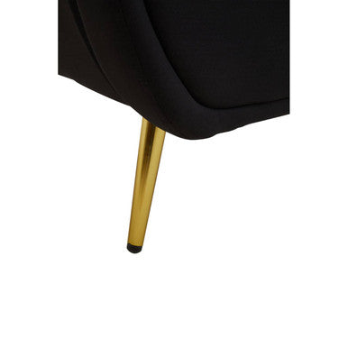 Holli Black Fabric Armchair with Gold Finish Metal Legs