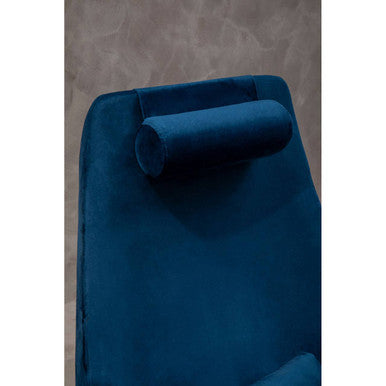 Kalo Navy Velvet Swivel Lounge Chair with Silver Star Base