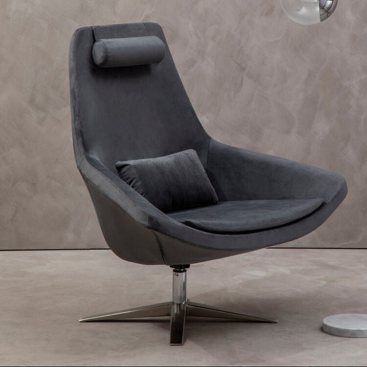 Kalo Grey Velvet Swivel Lounge Chair