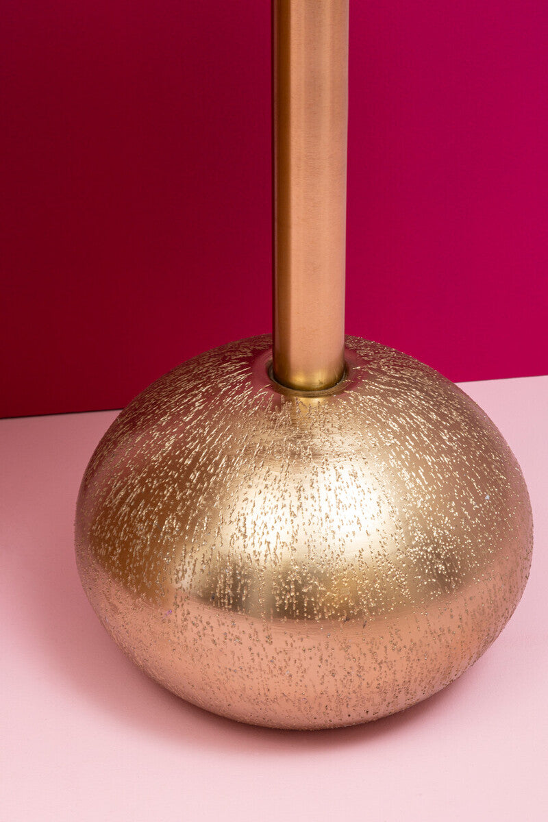 Geometric Mosaic Top Gold Finish Side Table with Slim Column and Round Base, Inventivo