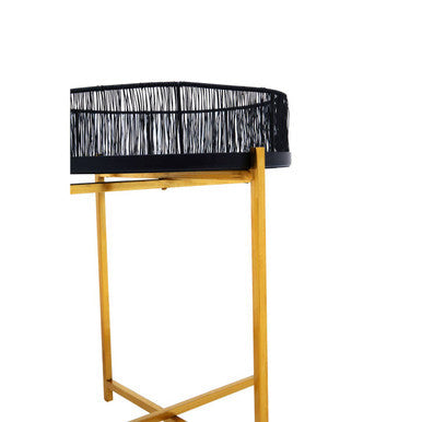 Set of 2 Black Wire and Gold Metal Frame Nesting Tables | Enzo