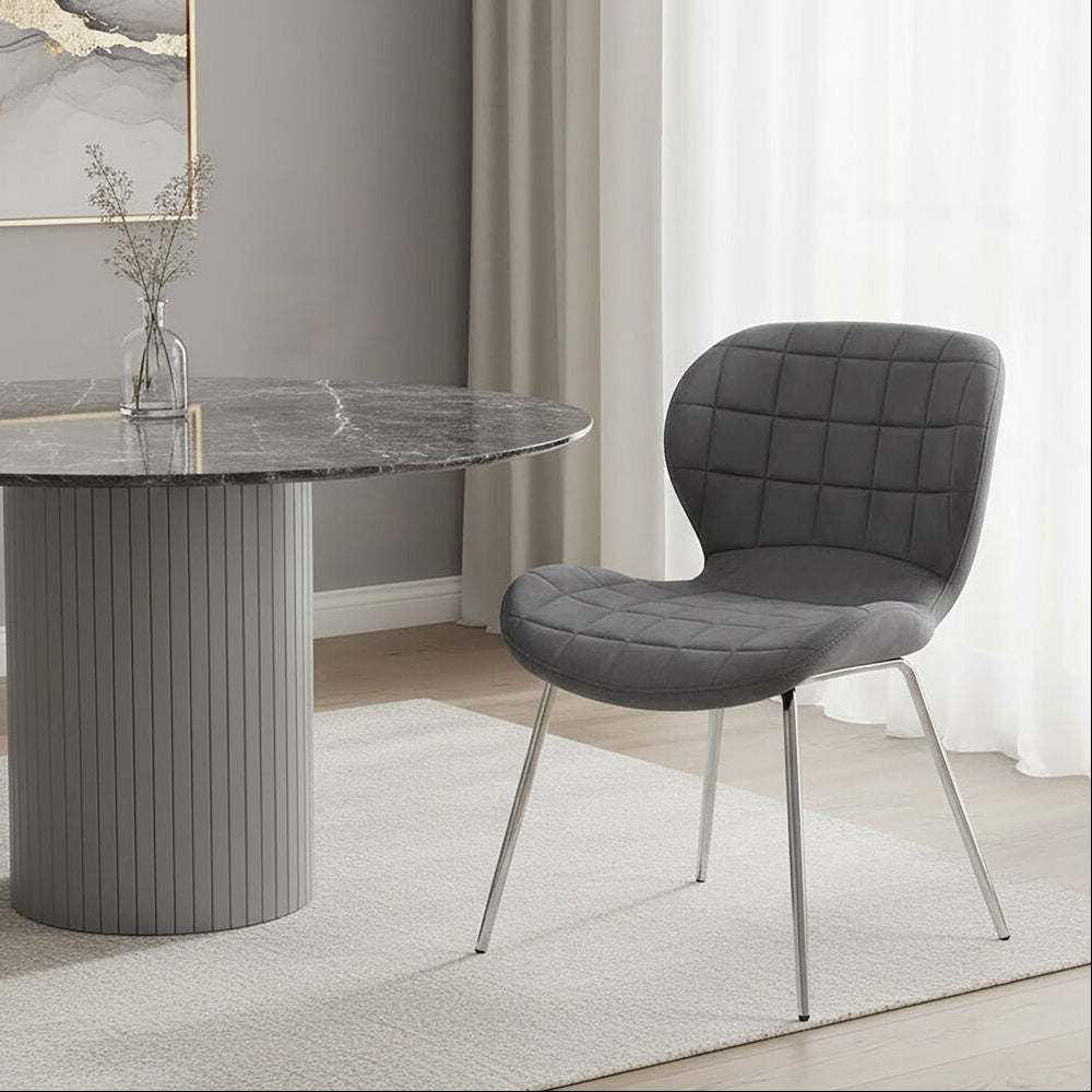 Warton Grey Velvet Dining Chair