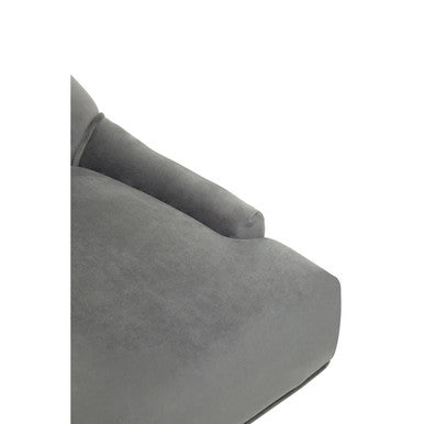 Anita Grey Velvet Office Chair with Gold Swivel Base