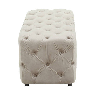 Alea Mink Velvet Bench with Button Tufted Seat