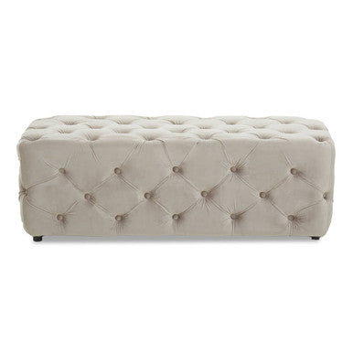 Alea Mink Velvet Bench with Button Tufted Seat