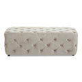 Alea Mink Velvet Bench with Button Tufted Seat