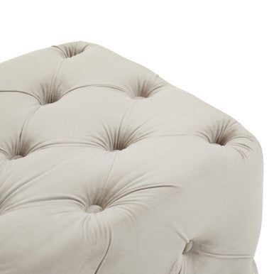 Alea Mink Velvet Bench with Button Tufted Seat