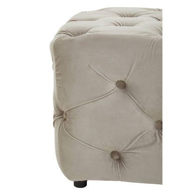 Alea Mink Velvet Bench with Button Tufted Seat
