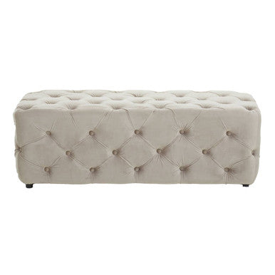 Alea Mink Velvet Bench with Button Tufted Seat