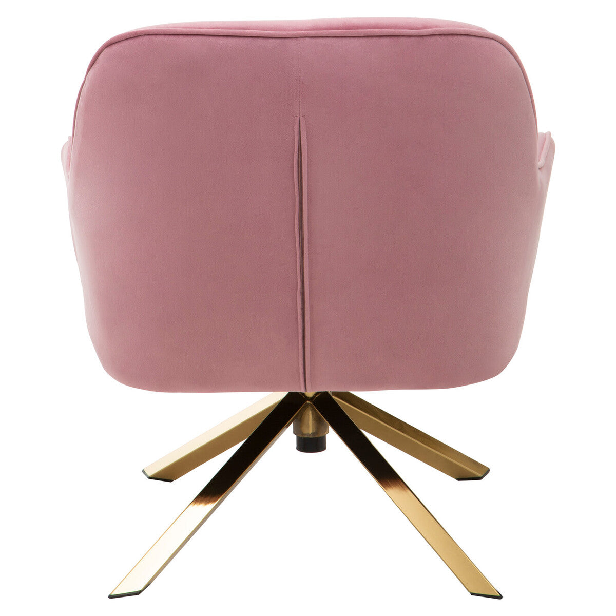 Avery Pink Velvet Swivel Chair with Curved Back