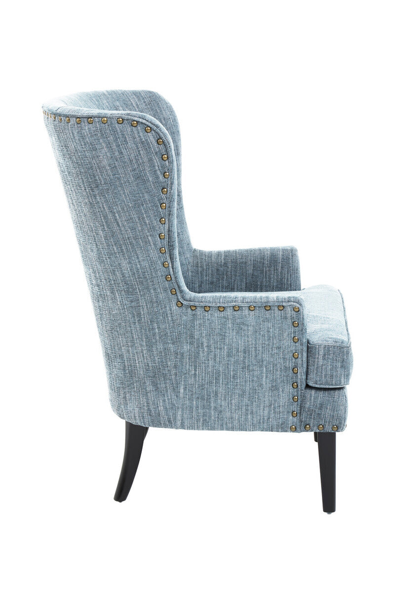 Welham Blue Wingback Lounge Chair