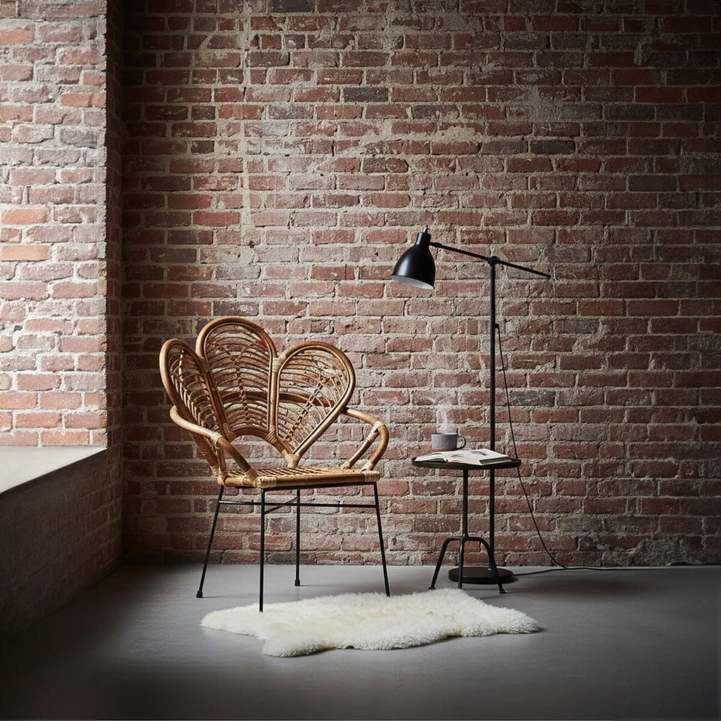 Manado Natural Rattan Armchair with Petal Design Backrest