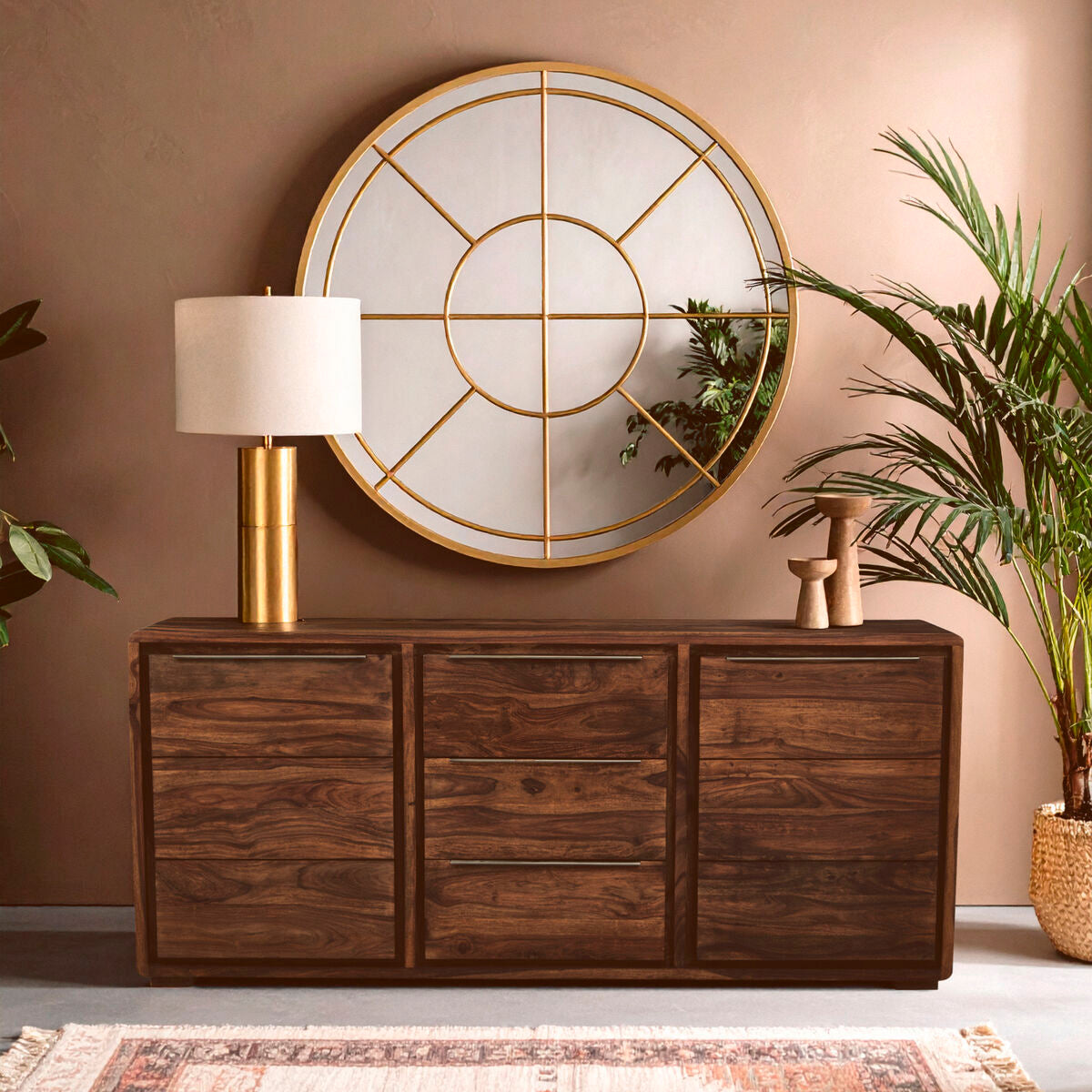 Surati Two Door Three Drawer Sheesham And Acacia Sideboard