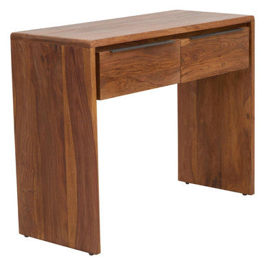 Brown Sheesham and Acacia Wood Console Table with Two Storage Drawers, Surati