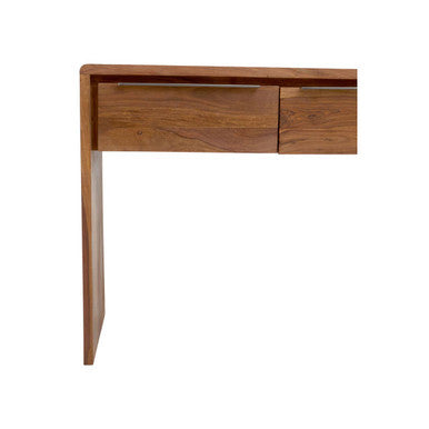 Brown Sheesham and Acacia Wood Console Table with Two Storage Drawers, Surati