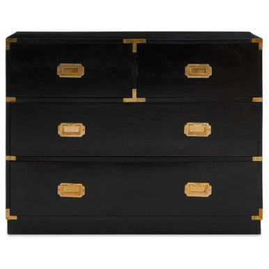 Sarter Black Mango Wood Chest of 4 Drawers