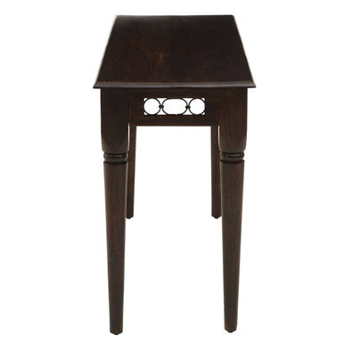 Dark Sheesham Wood Console Table with Iron Finishings, Srina