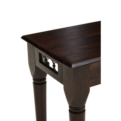 Dark Sheesham Wood Console Table with Iron Finishings, Srina