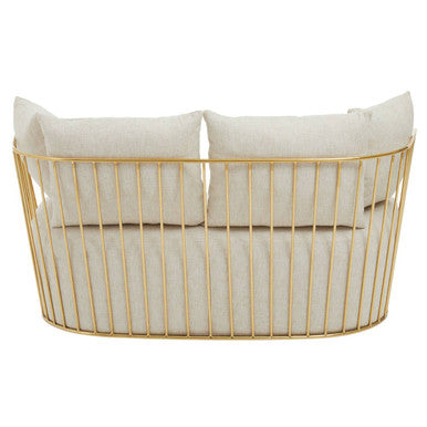 2 Seater Natural Fabric Sofa, Azalea