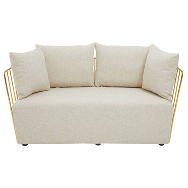 2 Seater Natural Fabric Sofa, Azalea