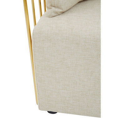 2 Seater Natural Fabric Sofa, Azalea