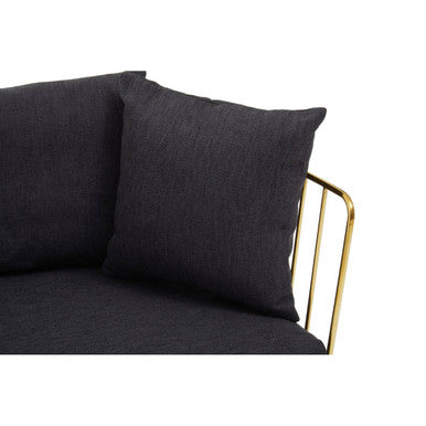 2 Seater Black Fabric Sofa, Azalea
