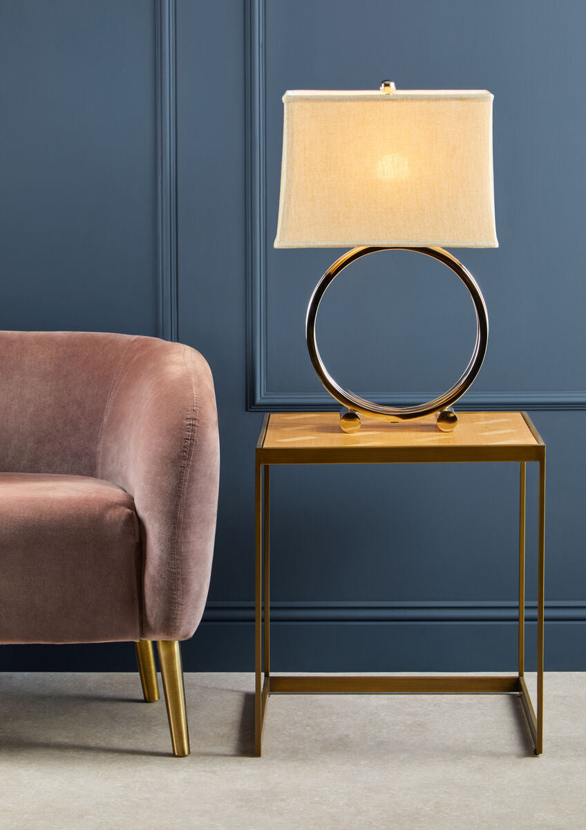 Yasmeen Pink Velvet Armchair with Gold Finish Metal Legs