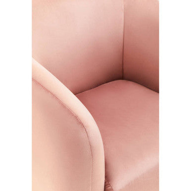 Yasmeen Pink Velvet Armchair with Gold Finish Metal Legs