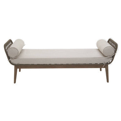 Natural Rope Woven Longue Bench with Cushions, Opus