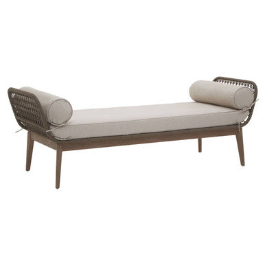 Natural Rope Woven Longue Bench with Cushions, Opus