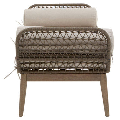 Natural Rope Woven Longue Bench with Cushions, Opus