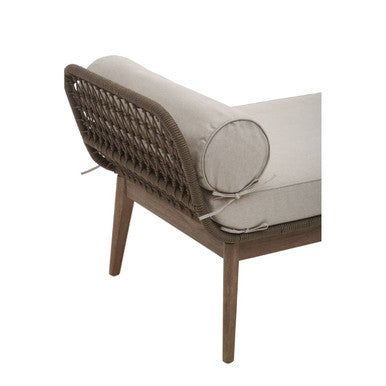 Natural Rope Woven Longue Bench with Cushions, Opus